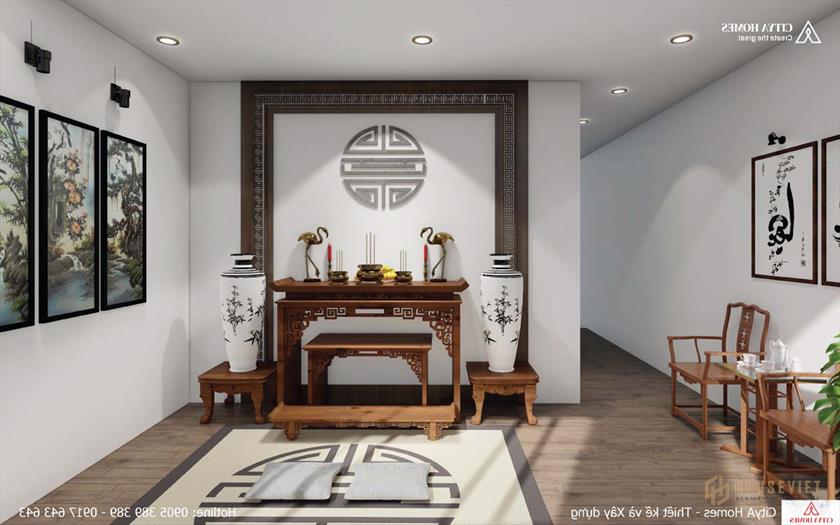 Phòng Thờ Có Thiết Kế Tối Giản Nhưng Nhìn Tổng Thể Rất Sang Trọng Và Tinh Tế