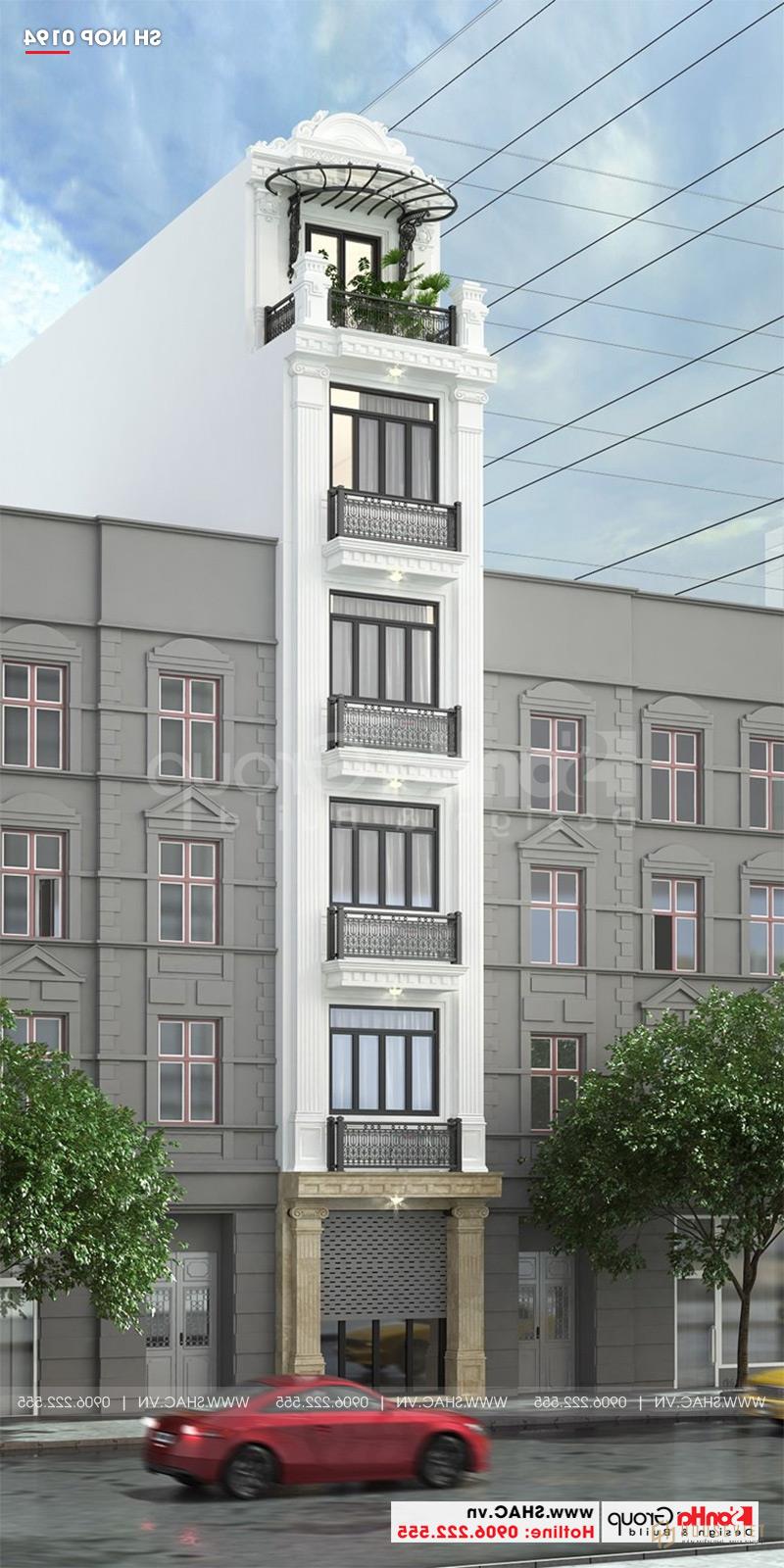 Mẫu thiết kế nhà ống tân cổ điển đẹp tại Quảng Ninh 6 tầng bố trí hợp lý 