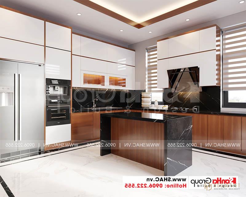 Thiết kế nội thất phòng bếp và phòng ăn biệt thự cao cấp từng góc cạnh 