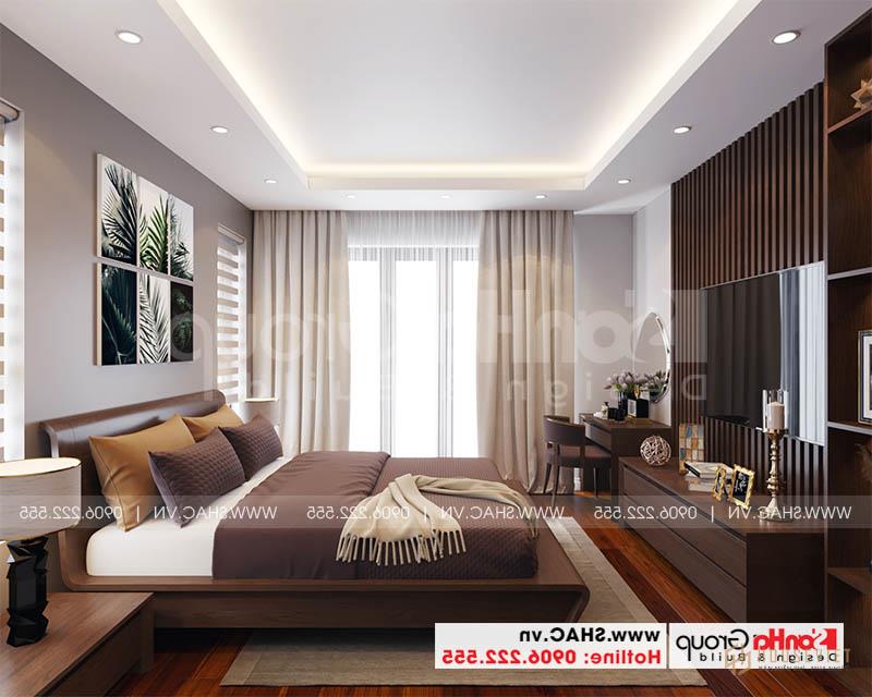 Thiết kế nội thất phòng ngủ master ấm cúng với gam màu tinh tế, đơn giản 