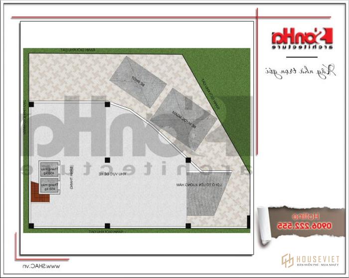 Mặt bằng tầng hầm khách sạn kiến ​​trúc Pháp sang trọng tại Vũng Tàu 