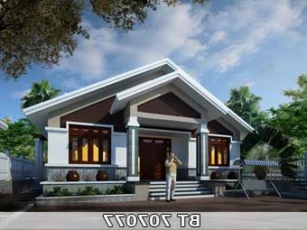 Thiết kế nhà 1 tầng có phòng thờ BT707077