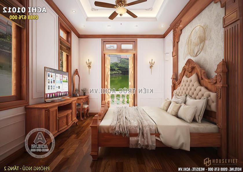 Nội thất phòng ngủ tầng 2 view hồ thoáng mát