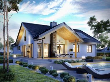 Mẫu nhà cấp 4 kiểu mỹ với thiết kế không gian mở, gần gũi với thiên nhiên