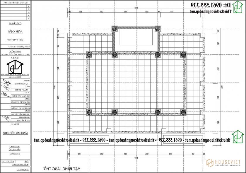 Mặt bằng công năng sử dụng lăng mộ tổ 20x25m NDNTH26