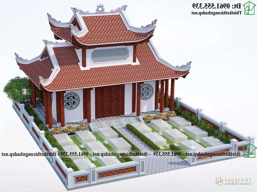 Phối cảnh mẫu thiết kế lăng mộ đẹp NDNTH26