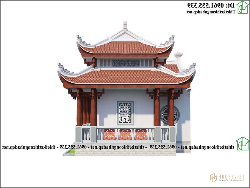 Mặt bên của lăng được làm bằng bê tông NDNTH26