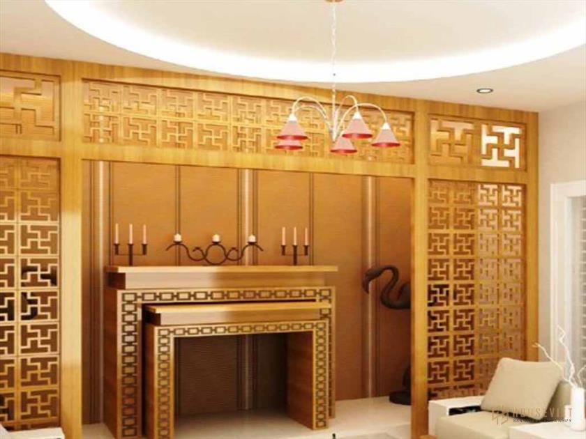 Mẫu thiết kế nhà ống 2 tầng 3 phòng ngủ có phòng thờ.