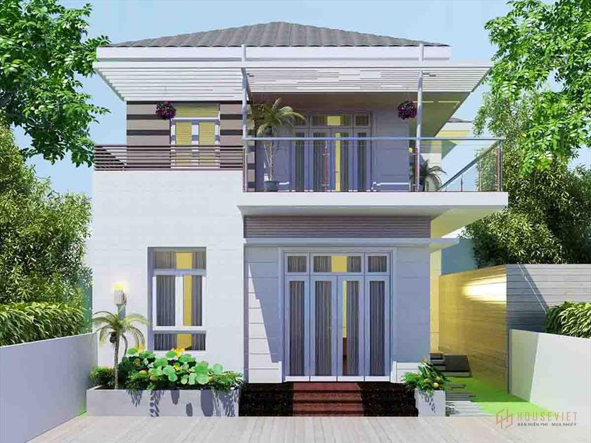 Nhà ống 2 tầng 3 phòng ngủ có sân vườn.