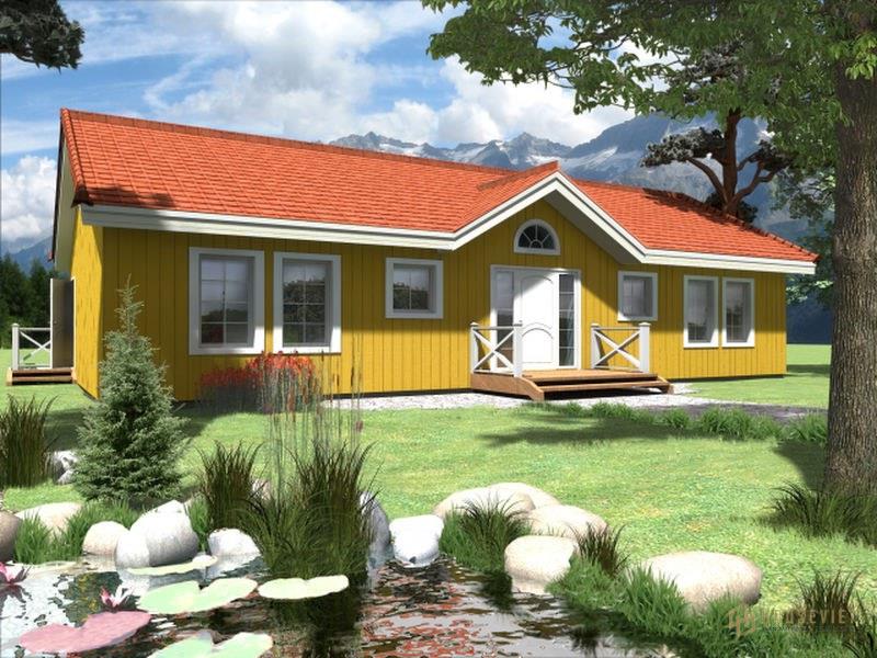 Mô hình nhà lắp ghép cấp 4 với màu sắc nổi bật