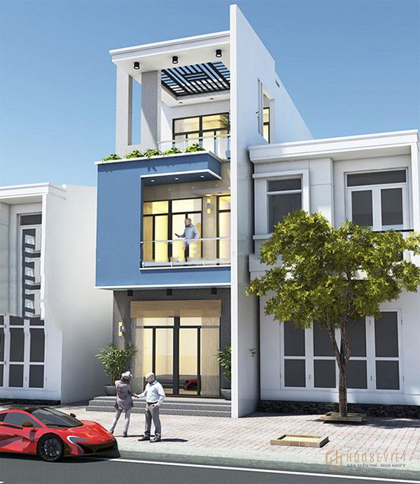 Mô hình xây dựng mẫu nhà nhỏ 30m2 3 tầng “2 trong 1”