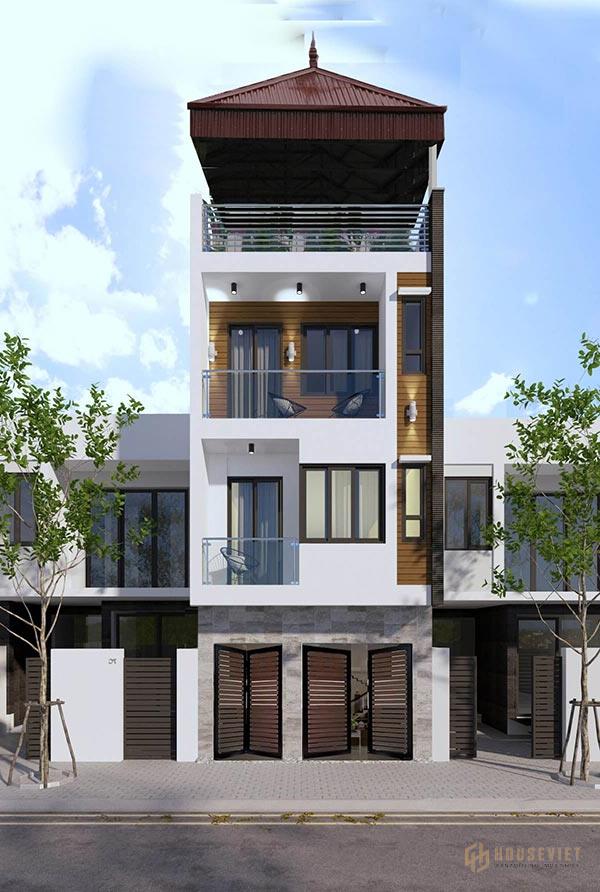 Ngôi nhà 30m2 3 tầng với cách bố trí ngoại thất ấn tượng