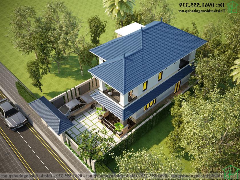Thiết Kế Biệt Thự 2 Tầng 7x11m Có 3 Phòng Ngủ Ndbt2t106