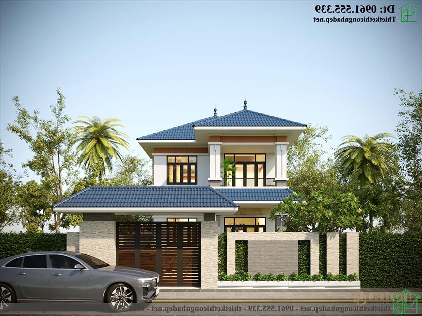 Thiết Kế Biệt Thự 2 Tầng 7x11m Có 3 Phòng Ngủ Ndbt2t106