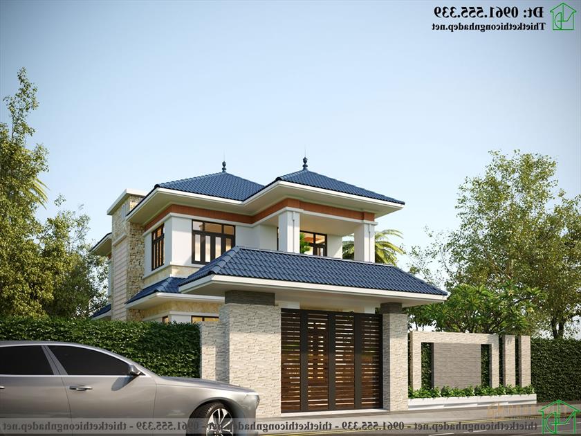 Thiết Kế Biệt Thự 2 Tầng 7x11m Có 3 Phòng Ngủ Ndbt2t106