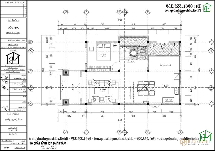 Thiết Kế Biệt Thự 2 Tầng 7x11m Có 3 Phòng Ngủ Ndbt2t106