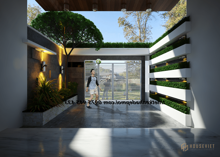 nhà ống 3 tầng có sân vườn 5x20