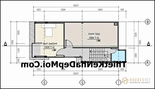 thiet ke nha pho 3 tang 5x14 đẹp