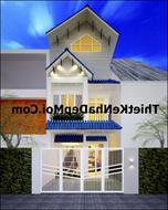 3 bản vẽ thiết kế nhà 70m2 2 tầng mặt tiền giả mái thái 2022