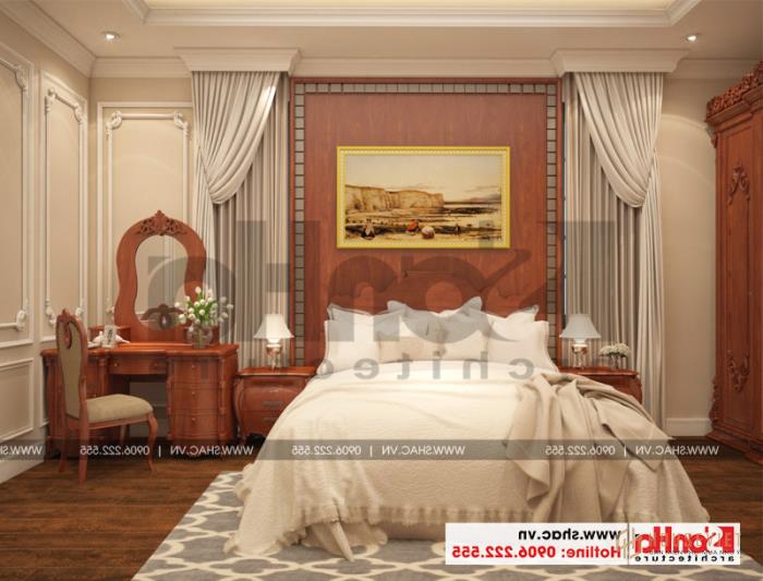 Lộ diện biệt thự cổ điển 3 tầng diện tích 10,3x28,6m tại Cần Thơ – SH BTP 0120 57 Thiết kế nội thất phòng ngủ cổ điển của biệt thự 3 tầng diện tích gần 300m2
