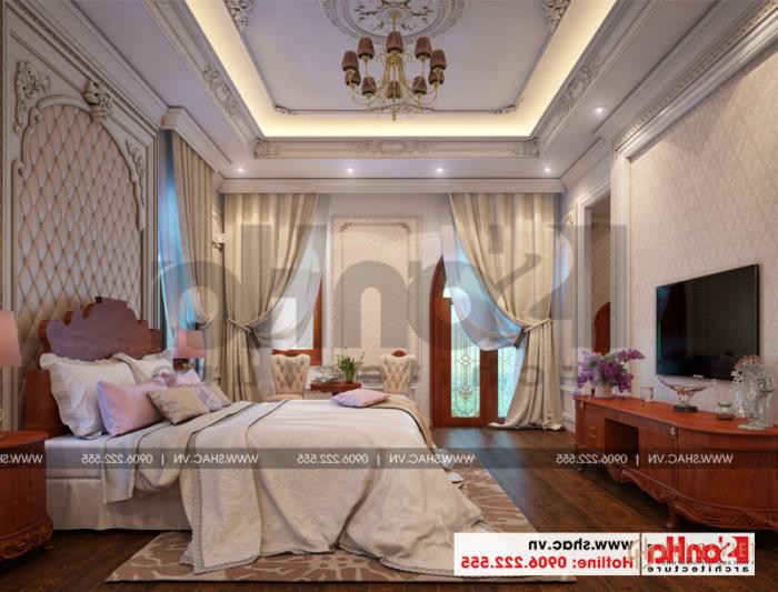 Lộ diện biệt thự cổ điển 3 tầng diện tích 10,3x28,6m tại Cần Thơ – SH BTP 0120 58 Thiết kế nội thất phòng ngủ cổ điển của biệt thự 3 tầng tại Cần Thơ