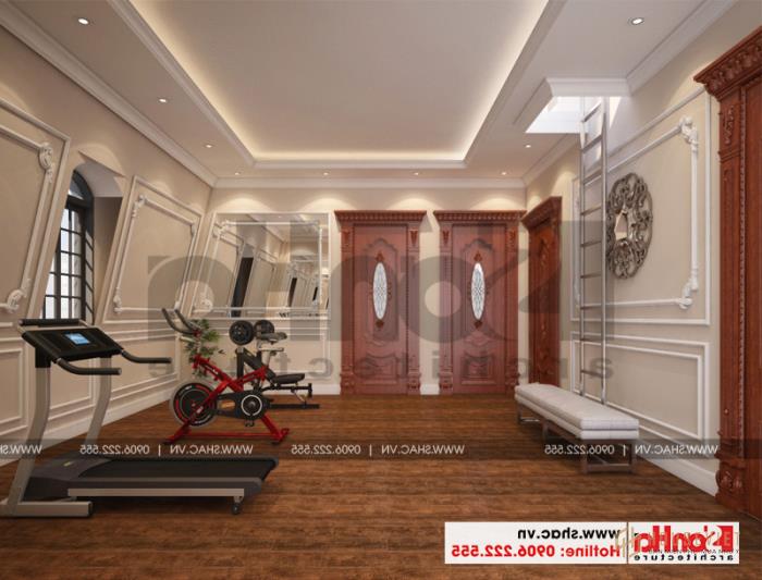 Lộ diện biệt thự cổ điển 3 tầng diện tích 10,3x28,6m tại Cần Thơ – SH BTP 0120 63 Thiết kế nội thất phòng tậm gym biệt thự cổ điển đẹp tại Cần Thơ