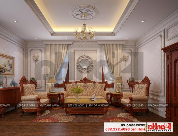 Lộ diện biệt thự cổ điển 3 tầng diện tích 10,3x28,6m tại Cần Thơ – SH BTP 0120 64 Mẫu thiết kế nội thất phòng sinh hoạt chung của biệt thự 3 tầng cổ điển đẹp