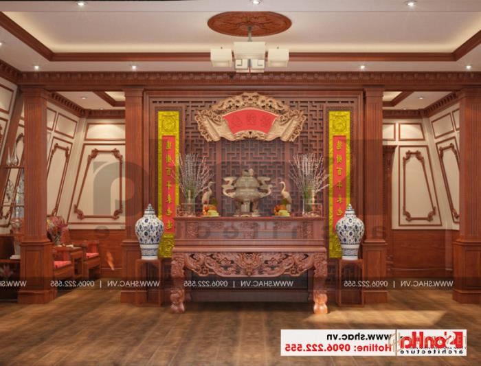 Lộ diện biệt thự cổ điển 3 tầng diện tích 10,3x28,6m tại Cần Thơ – SH BTP 0120 65 Phương án thiết kế nội thất phòng thờ của biệt thự 3 tầng tại Cần Thơ