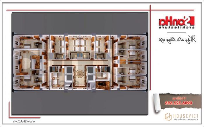 Thiết kế khách sạn 4 sao hiện đại 22 tầng tại Đà Nẵng - SH KS 0032 45 Mặt bằng tổng thể công trình khách sạn Eden 22 tầng kiến trúc hiện đại tại Đà Nẵng sh ks 0031