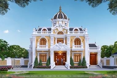 Mẫu thiết kế biệt thự vườn 2 tầng phong cách Pháp đẹp (TGĐ: Anh Công - Hải Dương) BT22438