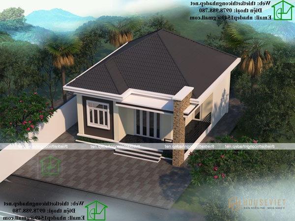 Tổng thể mẫu nhà cấp 4 thiết kế mái thái từ trên xuống dưới