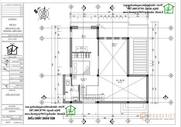 Mặt bằng tầng lửng của mẫu thiết kế nhà cấp 4 mái thái