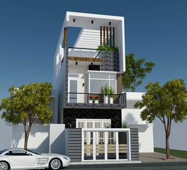 File CAD bản vẽ nhà phố 3 tầng và dự toán xây dựng