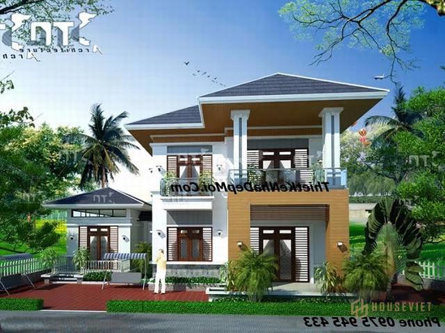 Nhà mái thái 2 tầng 6 phòng ngủ 