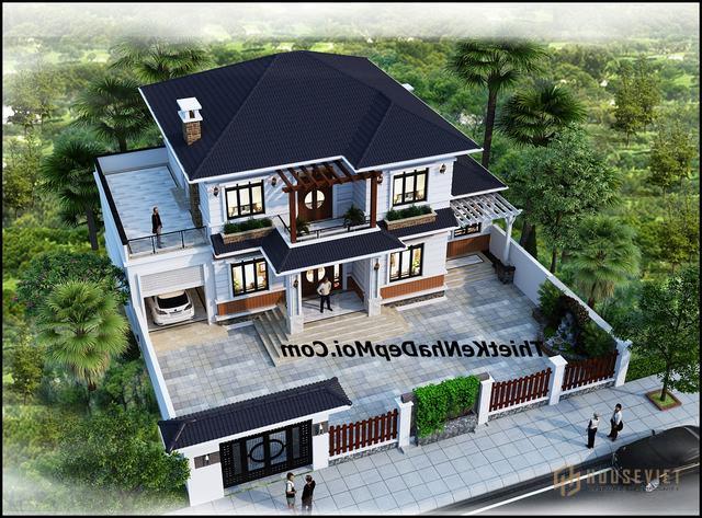 Mẫu nhà 2 tầng 6 phòng ngủ