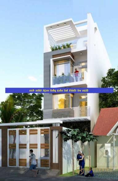 Chia sẻ bản vẽ thiết kế nhà phố 4 tầng mặt tiền 4m