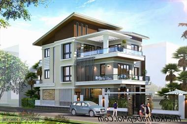 5 bản vẽ nhà phố hiện đại 2 mặt tiền 1 trệt 2 lầu sân thượng 2022