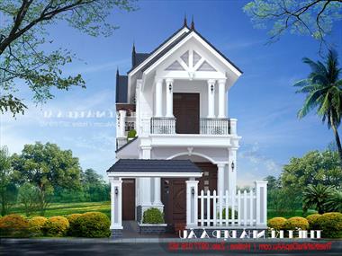 Mẫu thiết kế nhà 2 tầng mái thái mặt tiền 5m tối ưu công năng sử dụng.