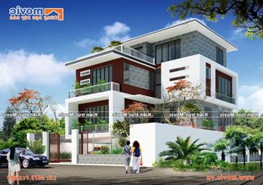 Mẫu nhà chữ L 4 tầng hiện đại xây ở nông thôn đẹp - MV1526