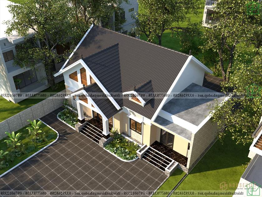 Mẫu thiết kế nhà cấp 4 có 4 phòng ngủ đẹp NDNC4161