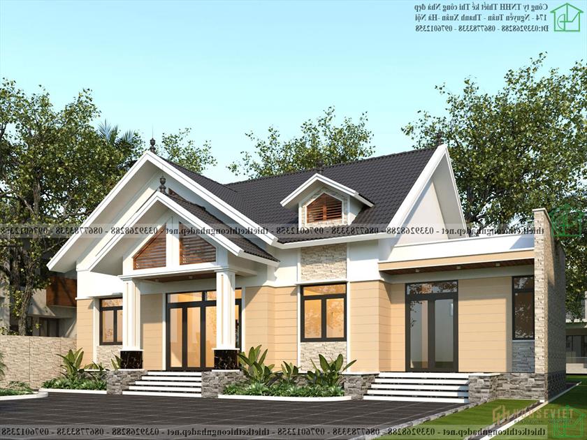 Mẫu nhà vườn 4 phòng ngủ đẹp tại Thái Bình NDNC4161