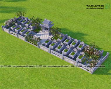 Thiết kế lăng tẩm đẹp gia đình họ Nguyễn Khương 5x22m NDNTH34