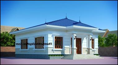 Mẫu nhà cấp 4 đẹp vuông vắn 3 phòng ngủ 1 phòng thờ anh Hiền