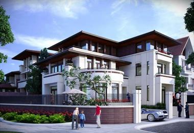 Mẫu thiết kế biệt thự 3 tầng mái thái 2 mặt tiền sang trọng