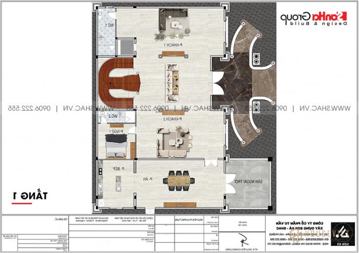 Biệt thự lâu đài 50 tỷ 500m2 của đại gia Vũng Tàu - SH BTLD 0044 5 Bản vẽ mặt bằng tầng 1 biệt thự