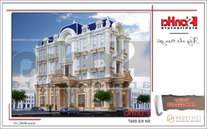 Thiết kế khách sạn 4 sao kiến trúc cổ điển tại Phú Quốc (Kiên Giang) - SH KS 0047 21 Thêm một phương án thiết kế kiến trúc khách sạn 4 sao tại Kiên Giang