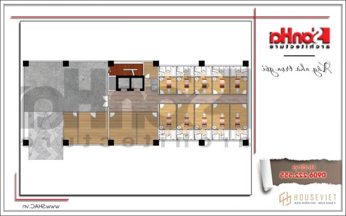 Thiết kế khách sạn 4 sao kiến trúc cổ điển tại Phú Quốc (Kiên Giang) - SH KS 0047 22 Mặt bằng tầng hầm khách sạn tiêu chuẩn 4 sao Phú Quốc