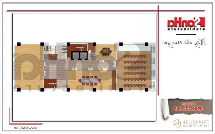 Mẫu thiết kế khách sạn 4 sao kiến trúc cổ điển tại Phú Quốc (Kiên Giang) - SH KS 0047 25 Mặt bằng tầng 1 khách sạn 4 sao Phú Quốc