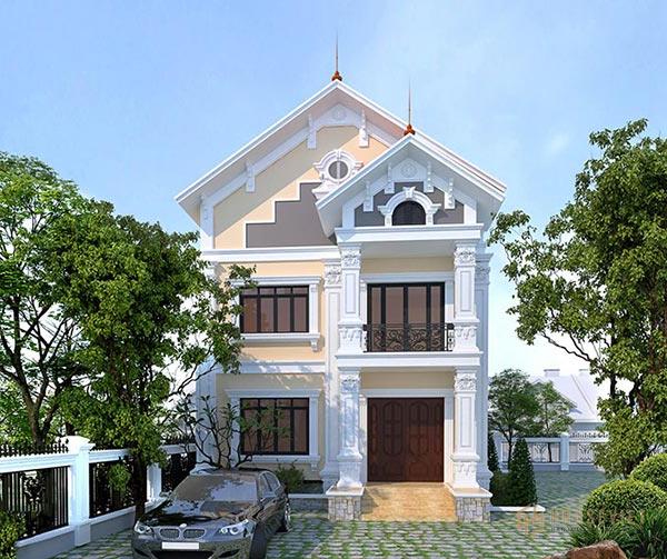 Mẫu nhà 2 tầng mặt tiền 6m.