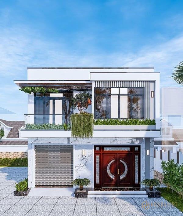 Mẫu nhà 2 tầng mặt tiền 6m.